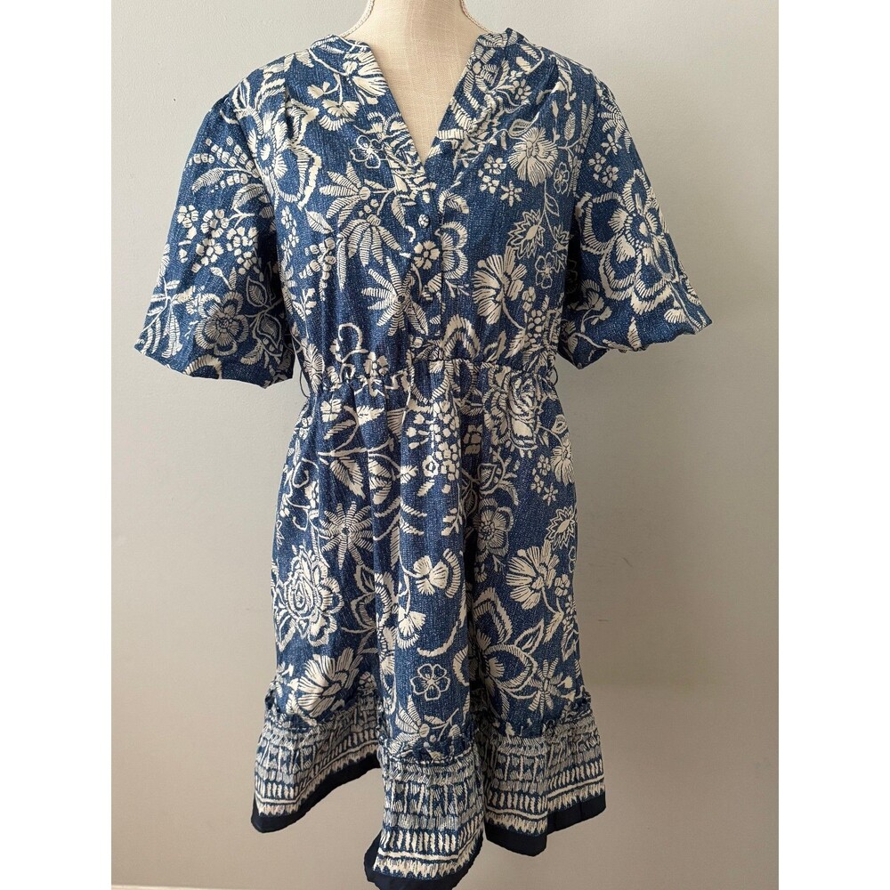 Joie Blue Floral Midi Dress Cottagecore Summer Wedding Vacation Size 8